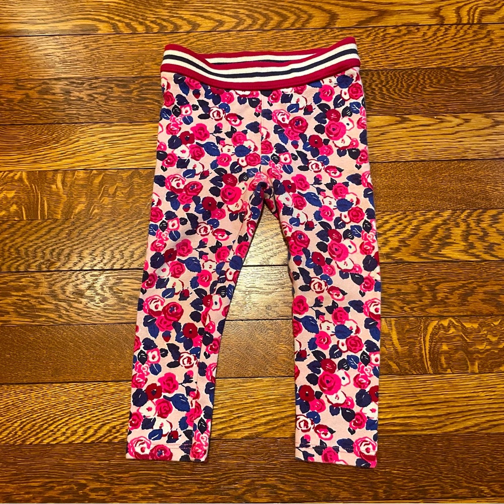 Janie & Jack Raspberry Floral Pink Stretch Pants Size 2T